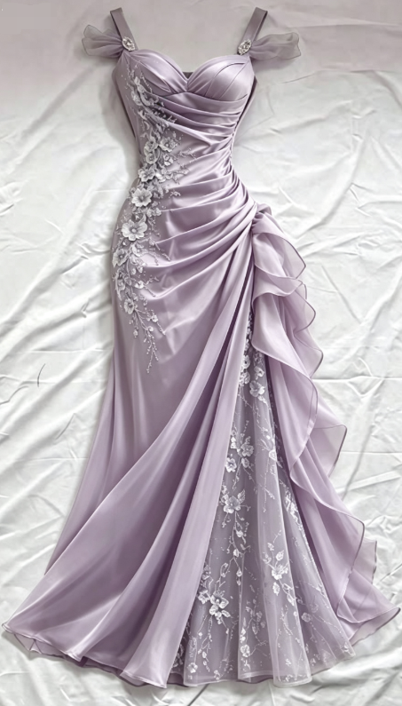 Royal Blue 3D Floral Mermaid Beaded Tulle Satin Prom Dress Evening Dress SH6457