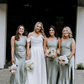 Pretty Sheath One Shoulder Green Satin Bridesmaid Dress Evening Dress with Slit SH3203
