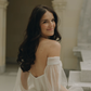 Ethereal A Line Long Sleeve Tulle Long Train Wedding Dress SH7127