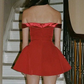 Red Off The Shoulder Short Party Dress Homecoming Dress SH1422