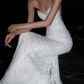 White Mermaid Sweetheart Neck Lace Long Sweep Wedding Dress SH5970