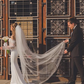 Elegant Mermaid Long Sleeve Sequin Lace Satin Wedding Dress SH6337
