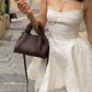 Beautiful A Line Straps White Satin Short Prom Dress Homecoming Dress SH7219