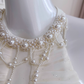 Elegant White A Line Halter Pearl Pleated Chiffon Prom Dress Vacation Dress SH4503