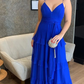 A-Line Long Royal Blue Prom Dress SH634