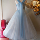 Vintage Blue Homecoming Dress，Elegant Prom Dress SH644