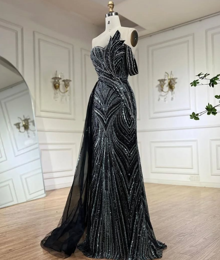 Luxurious A Line Beads Sequin Long Prom Dress Evening Dress SH1896