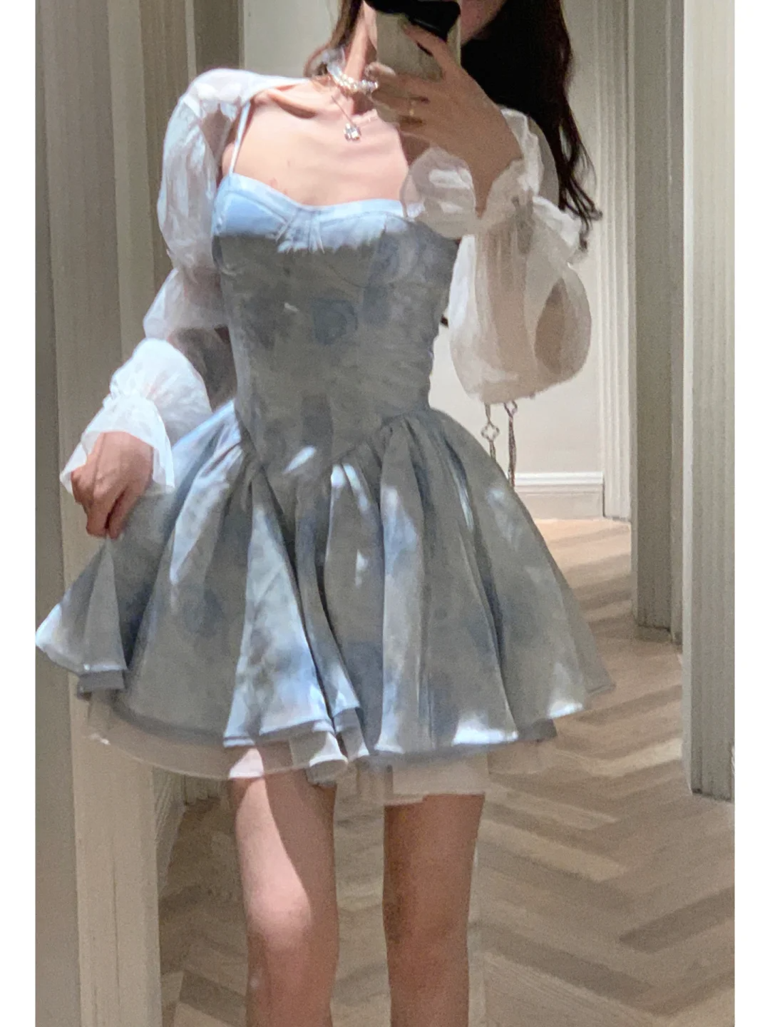 Blue A Line Spaghetti Strap Satin Short Homecoming Dress Outfits SH5832