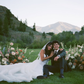 Simple Ball Gown Sweetheart Neck White Organza Slit Wedding Dress SH6986