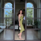 Vintage Sheath Spaghetti Strap Bow Olive Green Satin Short Prom Dress Homecoming Dress SH4231
