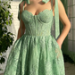 Green Sweetheart Lace  Homecoming Dress  SH578