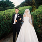Pretty A Line Strapless White Satin Long Wedding Dress SH4855