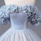 Off Shoulder Tulle Sequin Long Prom Dress Formal Quinceanera Dress Ball Gown  SH1325