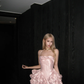 Pink Cute A Line Halter Satin Mini Homecoming Dress Cocktail Dress Birthday Dress SH3450
