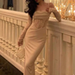 Sexy Bodycon Velvet Lace Red Evening Party Dress Spaghetti Straps Mermaid Prom Dress  SH1427