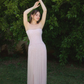 Exquisite Tassel A Line Strapless Beaded Light Pink Satin Long Prom Dress Evening Dress SH6534