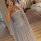 Ethereal A Line Strapless Beaded Chiffon Long Prom Dress Evening Dress SH7303