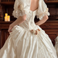 Vintage Retro Ball Gown Off the Shoulder Lace Satin Wedding Dress Prom Dress SH5883