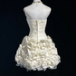 Ivory A Line Sweetheart Neck Pleated Flower Satin Short Homecoming Dress Cocktail Dress SH3147