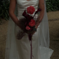 Stunning A Line Off the Shoulder White Satin Long Sweep Wedding Dress SH4857