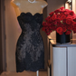 White Sheath Strapless Lace Short Homecoming Dress Evening Dress SH1862