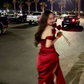 Fashion Red Off The Shoulder Mermaid Long Slit Prom Evening Dress SH1436