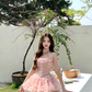 Pink A Line Strapless Appliques Tulle Short Homecoming Dress Cocktail Dress SH3129