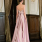 Pink A Line Sweetheart Neck Cute 3D Floral Satin Prom Dress Party Dress SH4738