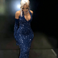 Elegant Mermaid Sequin Red Floor Length Black Girl Prom Dresses SH263