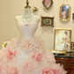 Light Pink Ball Gown Sweetheart Neck Sequin Floral Tulle Prom Dress Evening Dress SH7373