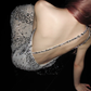 Shiny Sheath One Shoulder Rhinestone Tulle Long Prom Dress SH5553