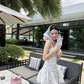 White Cute A Line Spaghetti Strap Lace Homecoming Dress Birthday Dress SH3944