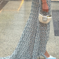 Blue Exquisite Mermaid Halter Rhinestone Tulle Long Prom Dress Evening Dress with Slit SH3514