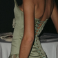 Charming A Line Strapless Green Satin Tulle Prom Dress Evening Dress SH2134