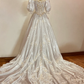 Vintage Ball Gown Puff Beaded Appliques White Satin Prom Dresses 18th Birthday Dresses SH4644