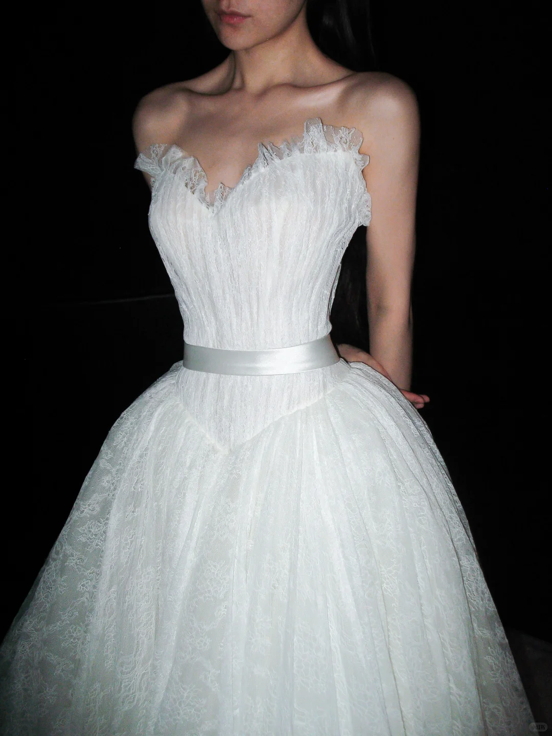 Beautiful Gentle Ball Gown Sweetheart Neck White Lace Long Wedding Dress SH6617