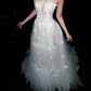 New A Line Strapless White Appliques Tulle Long Wedding Dress SH8883
