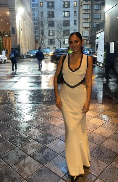 Simple Mermaid V Neck Two Piece Satin Long Evening Dress Outfits SH1772