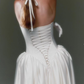 Pretty Ball Gown Strapless White Satin Long Wedding Dress SH6995