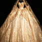 Stunning Ball Gown Strapless Rhinestone Sequin Tulle Long Prom Dress SH3242