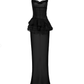 Sexy Sheath Spaghetti Strap Black Chiffon Long Prom Dress Evening Dress SH2159
