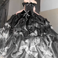 Stunning Ball Gown Off the Shoulder Appliuqes Bow Black Ombre Organza Satin Graduation Ball Gown 18th Birthday Dress SH4985