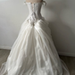 Vintage Classic A Line Off the Shoulder White Chiffon Satin Prom Dress Wedding Dress SH5401