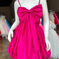 Cute A-Line Fuchsia Bow  Short Homecoming Dress SH605