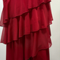 Burgundy Mermaid V Neck Rhinestone Ruffles Tulle Prom Dress Evening Dress SH2131