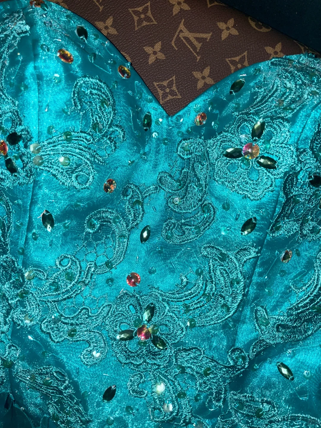 Vintage A Line Sweetheart Neck Blue Ruffle Beaded Organza Prom Dress Party Dress SH3072