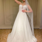 Glamorous A Line Sweetheart Neck Exquisite Beaded White Tulle Wedding Dress SH6032