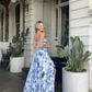 Strapless Print Floral Long Prom Dress Evening Gown  SH964