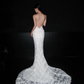 White Mermaid Sweetheart Neck Lace Long Sweep Wedding Dress SH5970