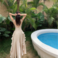 Elegant Backless Slip Vintage Prom Dress SH588